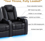 Top Grain Leather Home Theater Seating Seats
