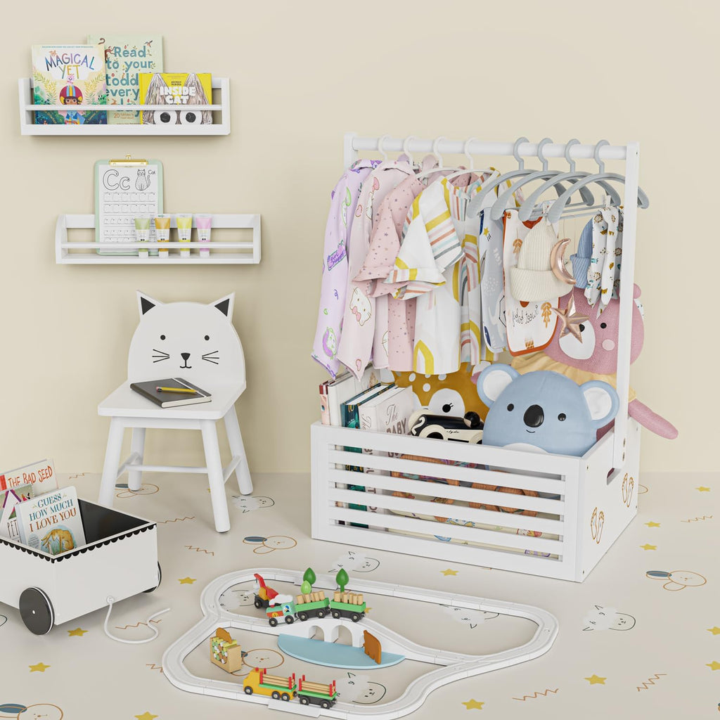 Baby Shower Crate Closet, Baby Baskets with Hangers Handle, Baby Crate Box for Baby Shower, Welcome Gift Basket
