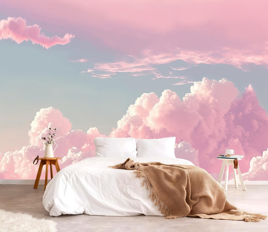 3D Pink Cloud Peel and Stick Wallpaper wall Mural Girl Kid's Room ZY08 L