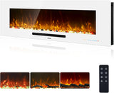 50 inch Electric Fireplace, Recessed & Wall Mounted Fireplace Heater with Remote Control and 750/1500W Thermostat