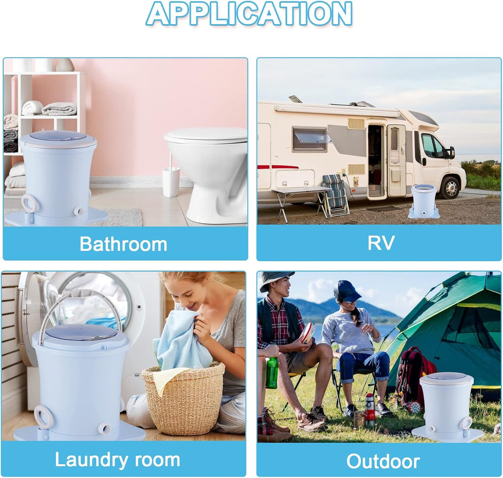 Manual Clothes Dryer Portable Mini Spinner Compact Spin Dryer Non electric Laundry Dryer for RV, Camping, School