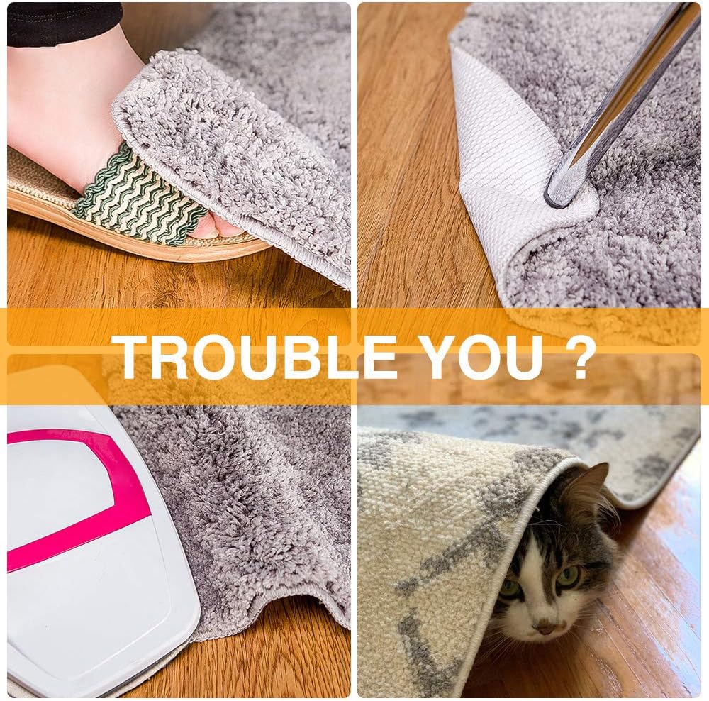 Vacuum Tech Rug Pad Gripper for Hardwood Floors No Damage Tape - Set of 8
