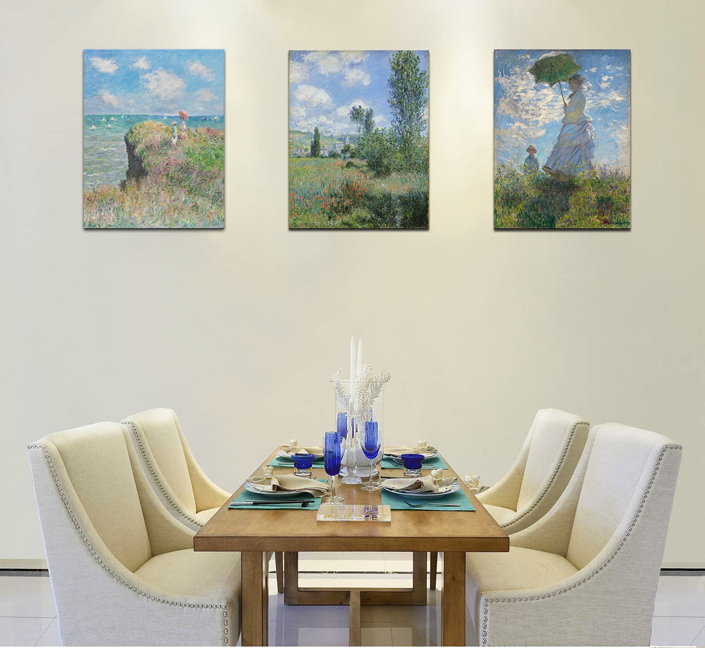 Woman with a Parasol by Claude Monet Canvas Wall Art, Oil Painting Impressionism Classic Artwork Pictures Decor