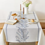 Linen Style Embroidered Tablecloth, Waterproof and Wrinkle-Resistant Table Cloth Rectangle Tables, F