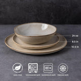 Ceramic Dinnerware Sets,Handmade Reactive Glaze Stoneware Plates and Bowls Sets,Highly Scratch Resistant | Dishwasher