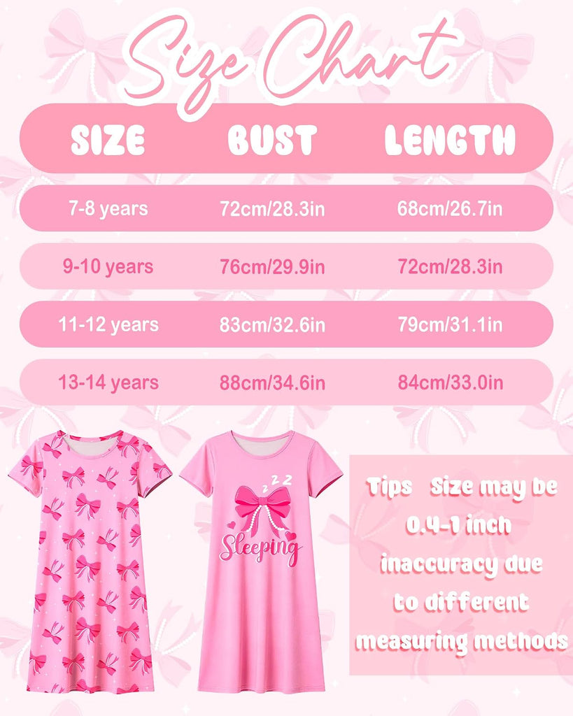 2Pcs Girls Nightgowns Kids Pajamas Princess Nightgown Dress Sleepwear for Toddler Little Girls Nightdress