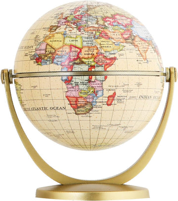 Mini Antique Globe 4-inch / 10 cm - Swivels in All Directions Educational, Decorative, Unique, Small World, Desktop