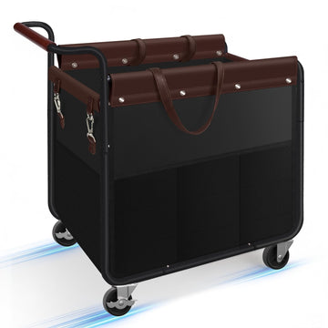 150L Rolling Laundry Hamper, Laundry Basket with Wheels, Black