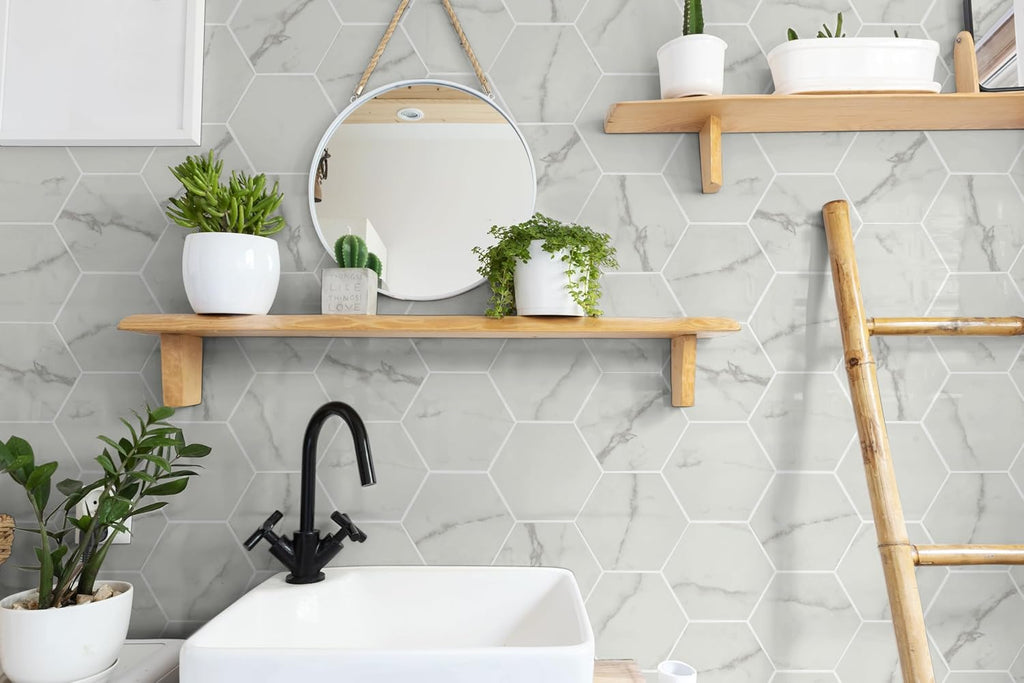 Hexley Marbello 9 x 10in. Matte Porcelain Hexagon Floor & Wall Tile