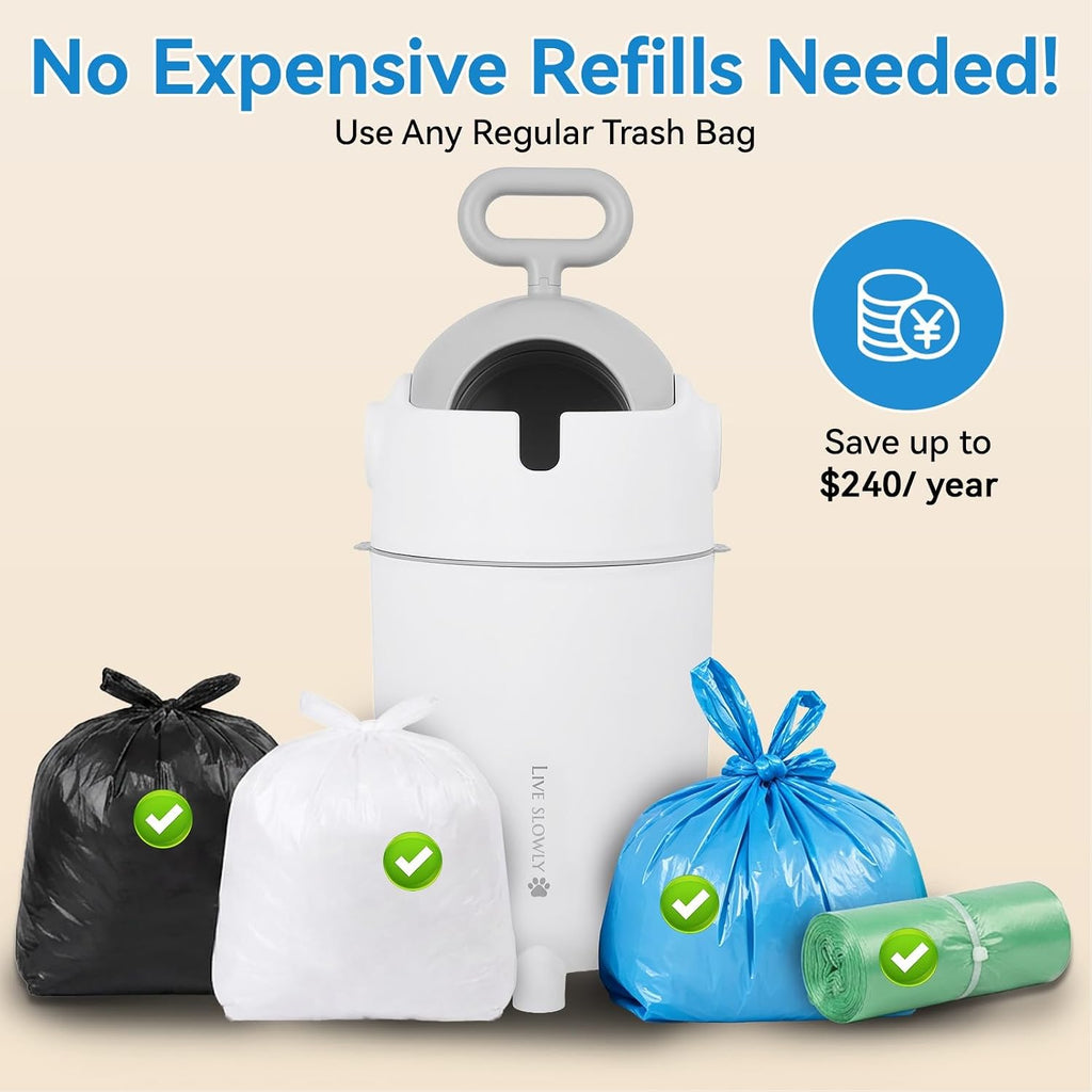 Nursery Diaper Pail with Odor-Free Seal and Child-Safe Lock