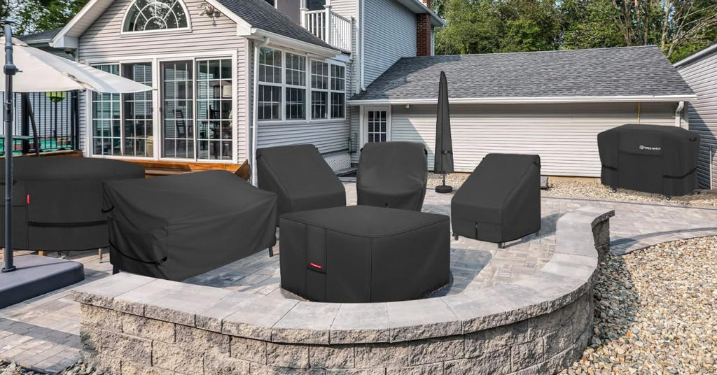Square Patio Fire Pit Table Cover 32 x 32 inch, Black