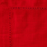 Red Round Tablecloth 60 inch, 100% Cotton, Hemstitch Tablecloths, Farmhouse Tablecloths, Wedding Out