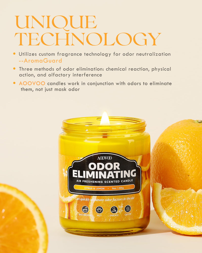 Lemon 2 Pack Odor Eliminating Candle - 18oz Soy Candle