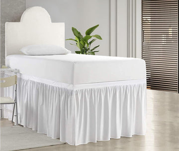 Dorm Room Bed Skirt, Twin XL - 30 inch Drop, Dust Ruffled Bed Skirt for College Dorms, 100% Microfiber - White