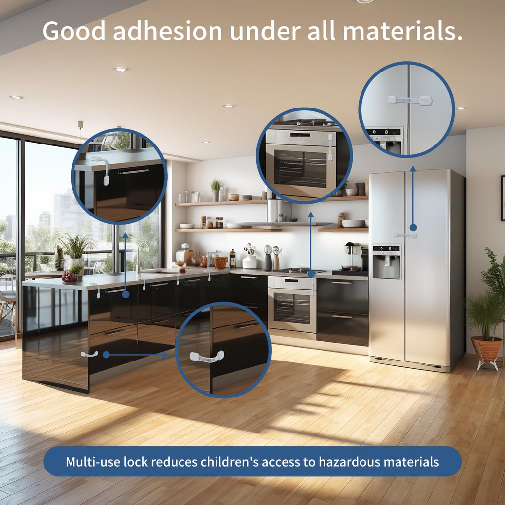8-Pack Cabinet Locks Baby Proofing