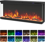 40 Inches 3-Sided Electric Fireplace Insert, 1200W Recessed, Wall-Mount, Freestanding Fire Place with Remote Control