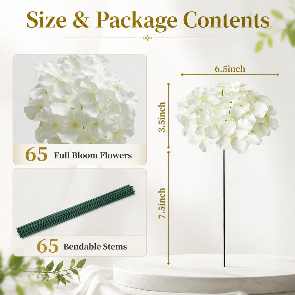 White Artificial Bulk, 65Pcs Silk