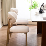 UVV Dining Chairs Set of 2, Metal Kitchen Chairs with Modern Fabric Upholstered for Dining Room, Beige