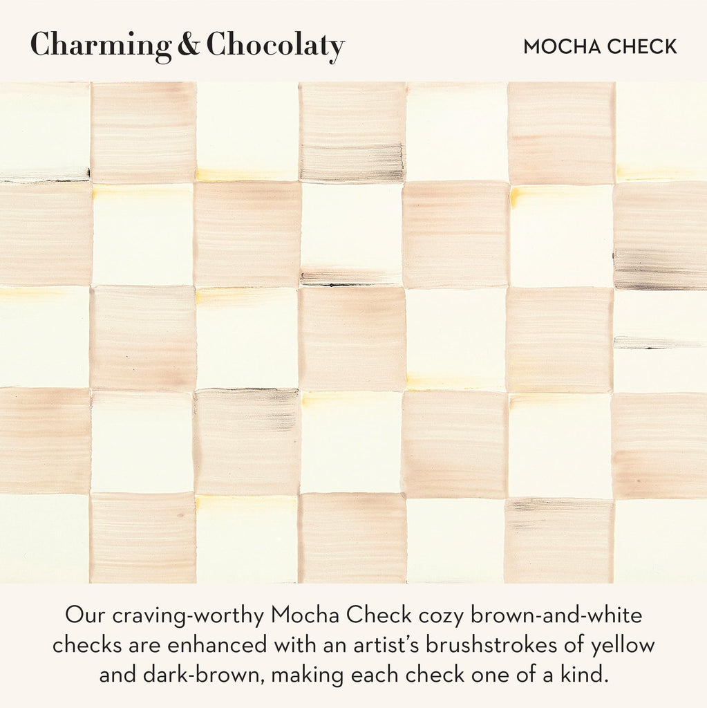 Enamel Canister, Medium, Brown-and-White Mocha Check