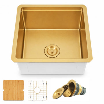 Gold Bar Sink Undermount, 18 inch Bar & Prep Sink with Workstation
