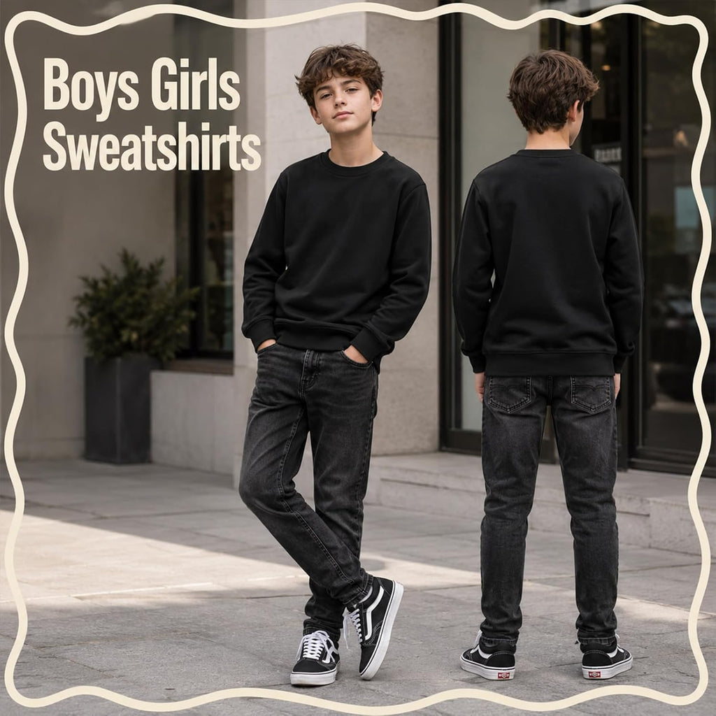 Pullover Boys Girls Sweatshirts Medium Weight Kids Sweatshirts