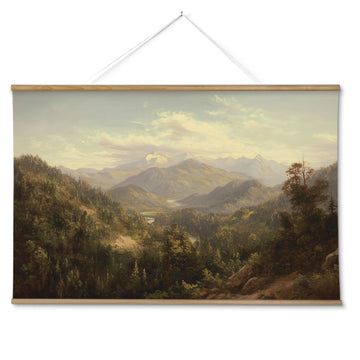 Extra Large Framed Wall Art, 36x54 In Mountain Mist Forest Print