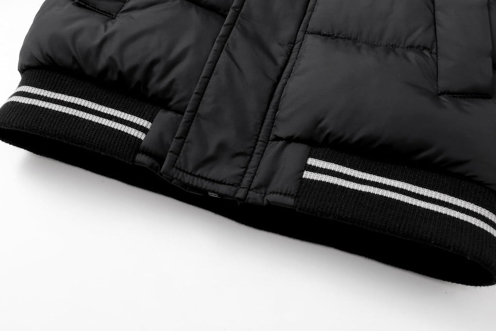 Toddler Down Winter Coat Boys Girls Fleece Jacket Hooded Thickened Warm Coat Outerwear for Kids 1-6 Years