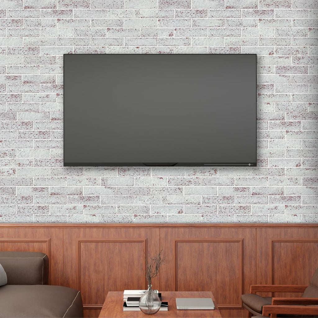 100 Whitewash Red Faux Brick Wall Tiles, 3D Thin Brick Veneers, Fireplace and Fence Wall Panels (14.2 sq ft)