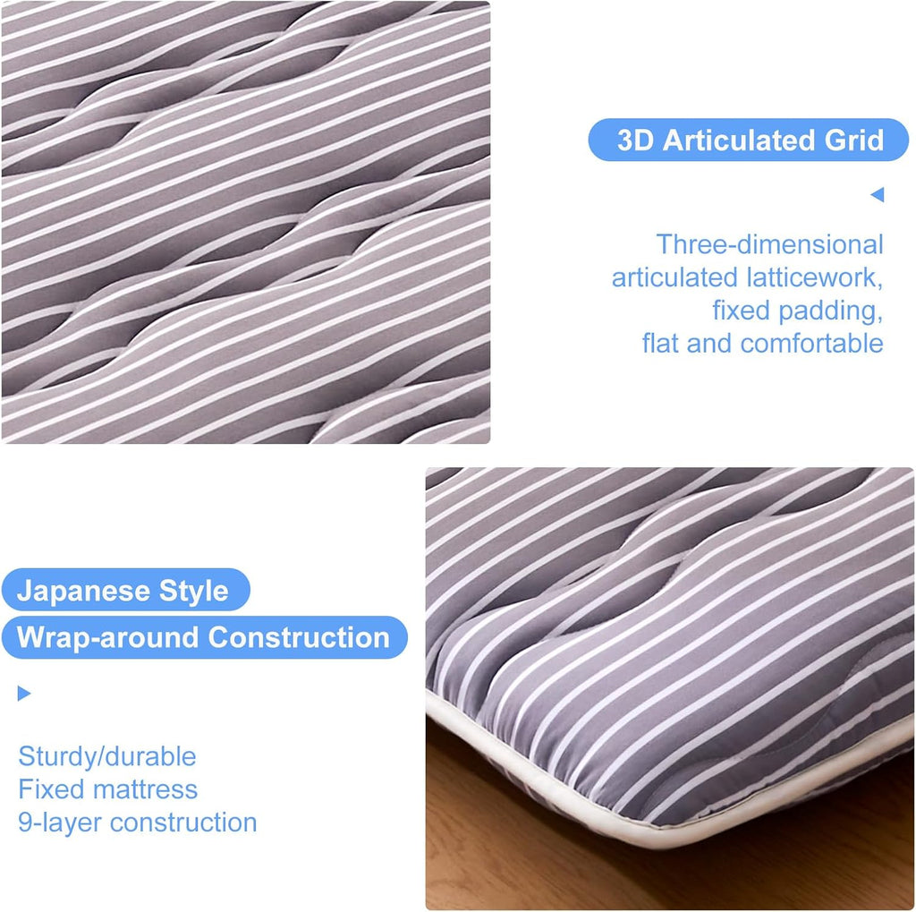Premium Foam Japanese Floor Mattress Futon Mattress, 100% High Density Comfortable Foam, Sleeping Pad, Portable Kids