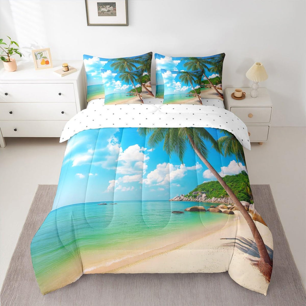 Ocean Beach Comforter Set, Palm Trees 7-Piece