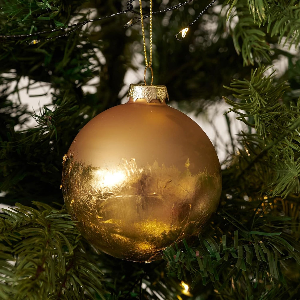 Ball Ornaments Set of 9, Gold Matte