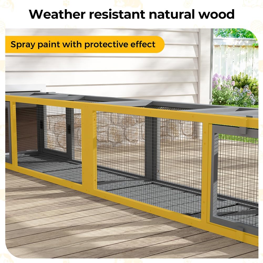 Modular Cat Tunnel 92.1" L Weatherproof Extendable Outdoor Cat Run