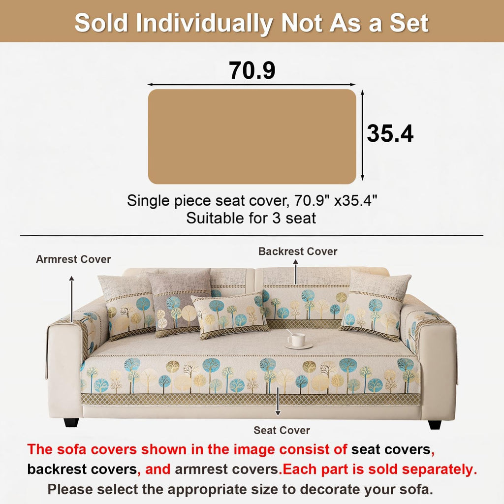 Chenille Boho Couch Cover for Sectional Sofa(1PC, 35.4"x70.9")