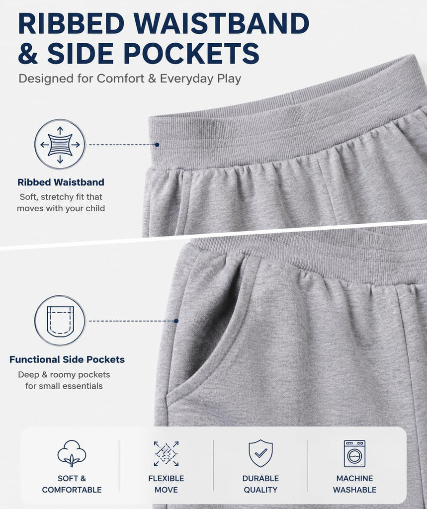 Pack Casual Toddler Boys Cotton Shorts Soft with Pockets Pull-On