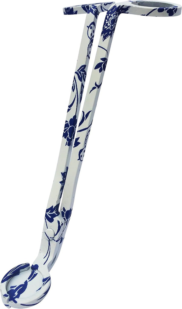 Wick Trimmer with Ornate Blue and White Nature Pattern