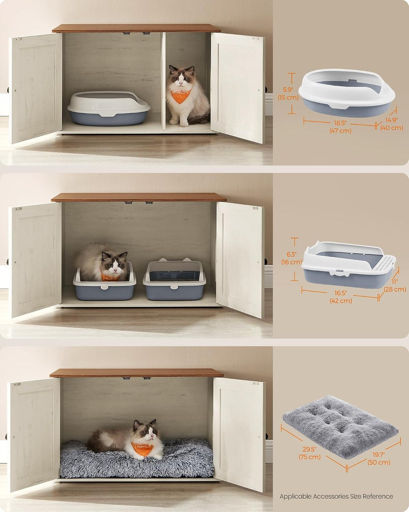 Cat Litter Box Enclosure, End Table, 31.5 x 20.9 x 19.7 Inches