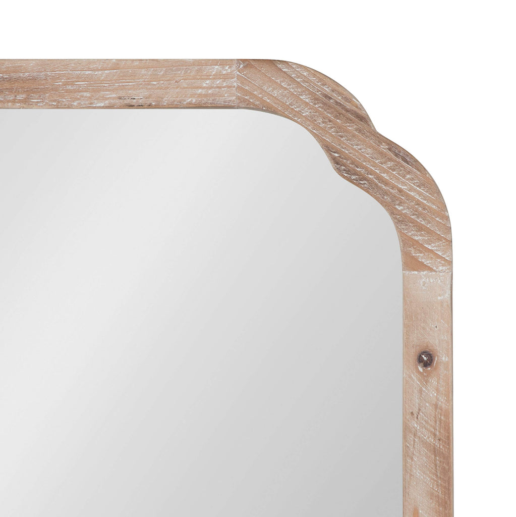 Marston Rustic Square Wall Mirror, 24" x 24", Natural Wood, Decorative Farmhouse-Inspired Wood Wall Decor
