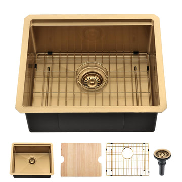 Gold Undermount Bar Sink, 21 x 18 Inch