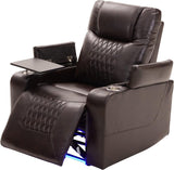 Electric Recliner Chair with USB Charge Port, 360 Swivel Tray Table, Hand in-Arm Storage, and Cup Holders