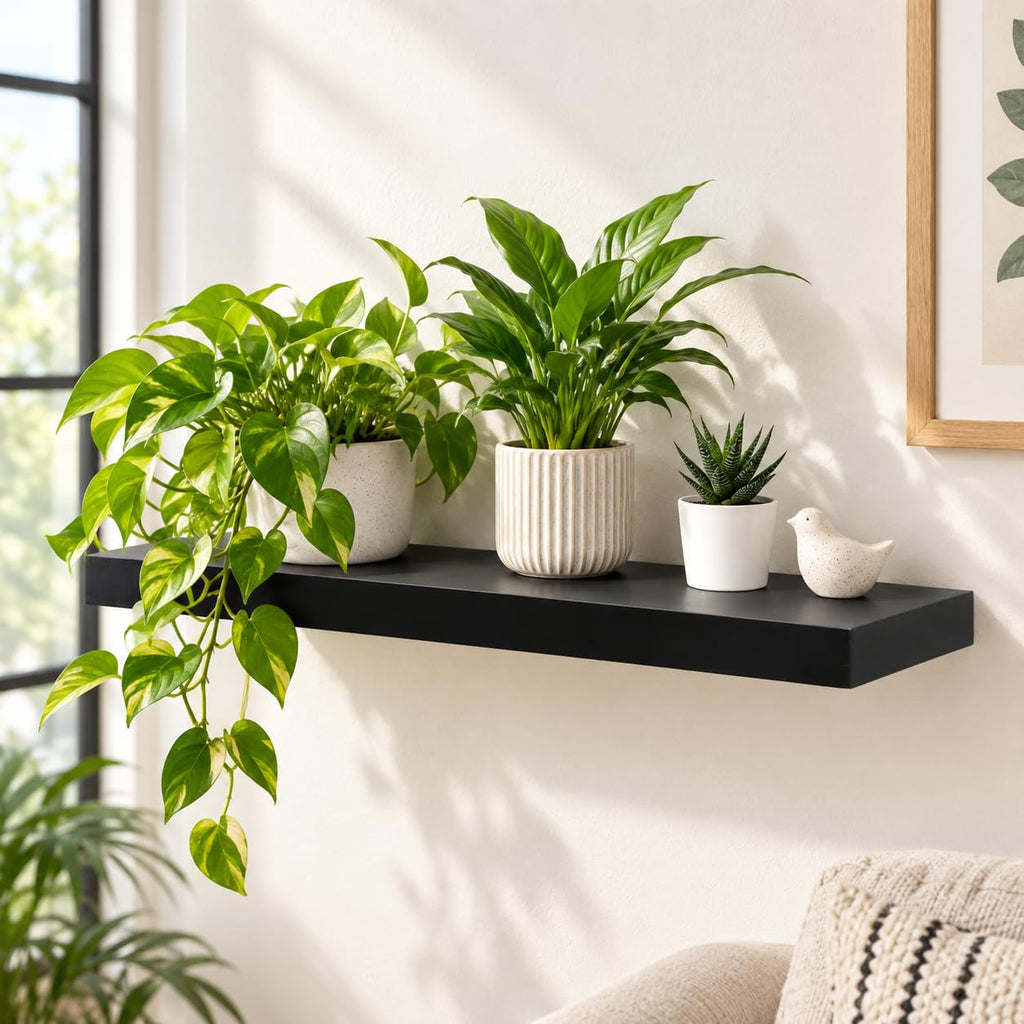 36" Floating Shelf, Bath, Kitchen, Living Room, Black
