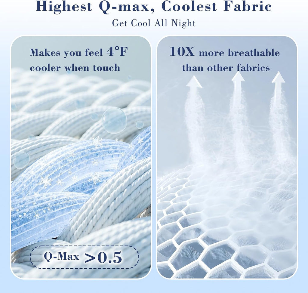 Cooling Comforter Queen Size, Double Sided Cold 90% Nylon Fabric Fabric Cooling Blanket for Hot Sleepers, Q-Max>0.5