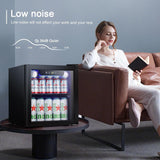 Mini Fridge Cooler - 12 Bottle 48 Can Beverage Refrigerator Glass Door for Drink