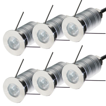 LED In-Ground Well Light,Mini 15° Narrow Beam Angle Spotlight,1W 12V-24V DC,IP67 Waterproof Underground Outdoor