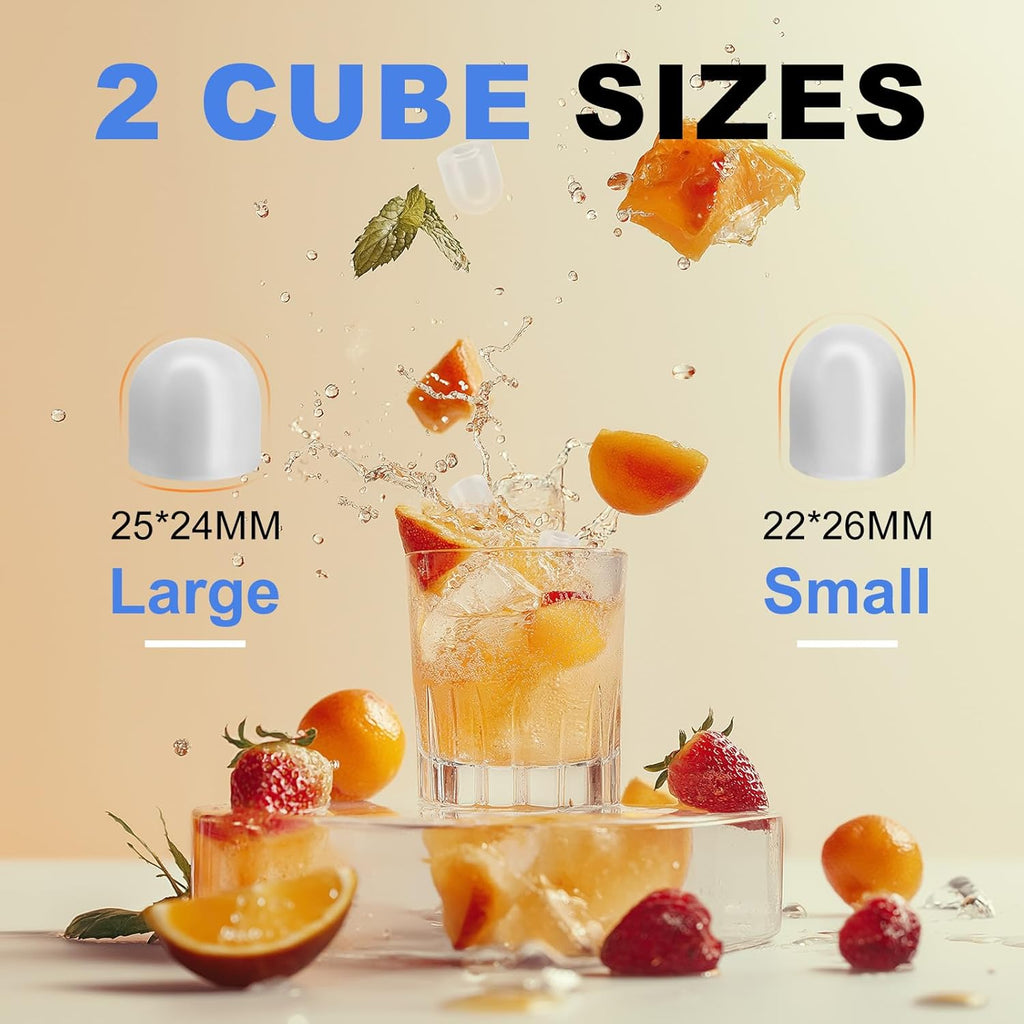 Ice Makers Countertop with Handle, Portable Ice Machine, 9 Bullet Cubes in 6 Mins, 26lbs in 24Hrs, Auto-Cleaning