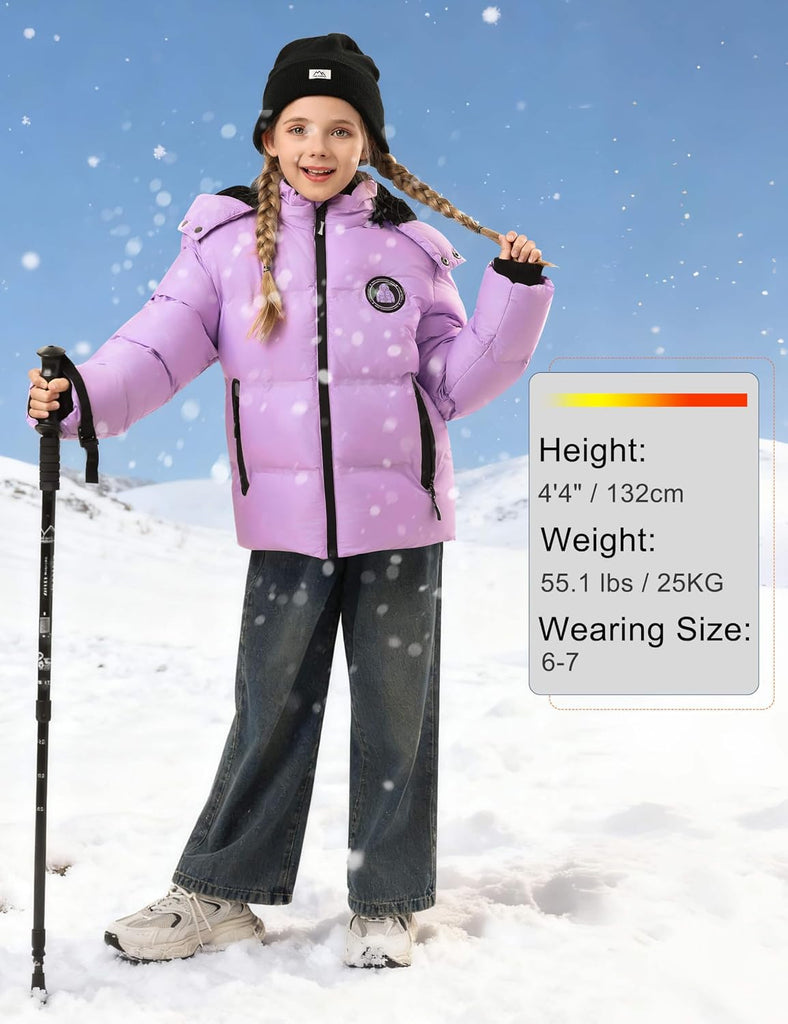 Boys' Winter Coat Kids Puffer Winter Jacket Thick Fleece Lined Warm Hooded Outerwear Coats for Boys Girls