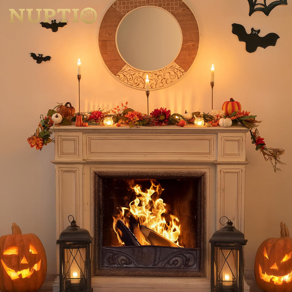 Fall Garland with Sunflower Pumpkin: 6ft Fall Decor for Thanksgiving