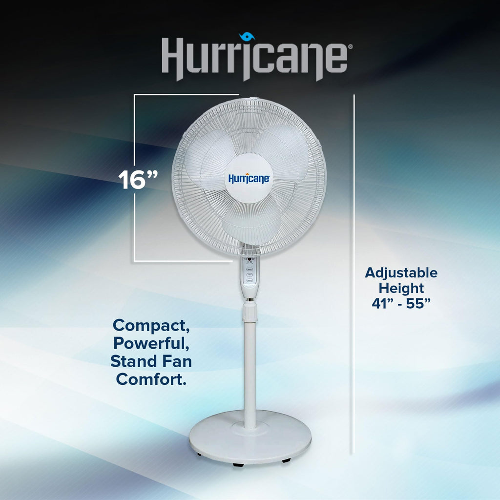 2-Pack Supreme 16-Inch Oscillating Pedestal Stand Fan with Remote, White - Quiet Operation Corded Electric Cooling