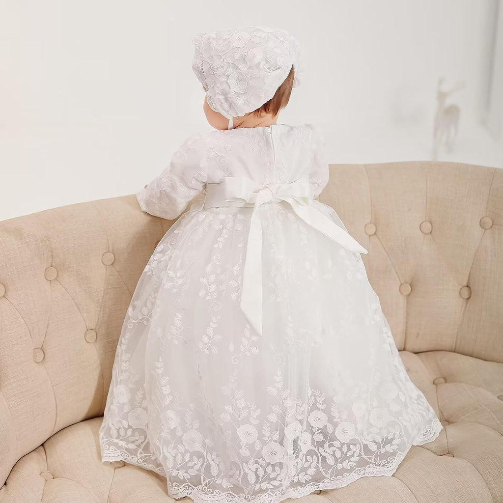 Baby Girl Christening Baptism Dress Long Blessing Gowns White Wedding Dresses