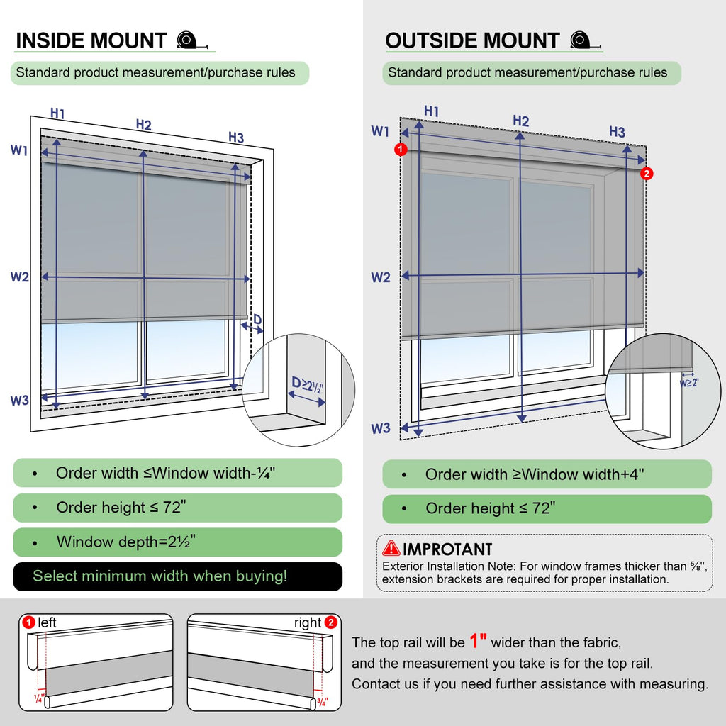 Motorized Blinds with Control cograded, Grey