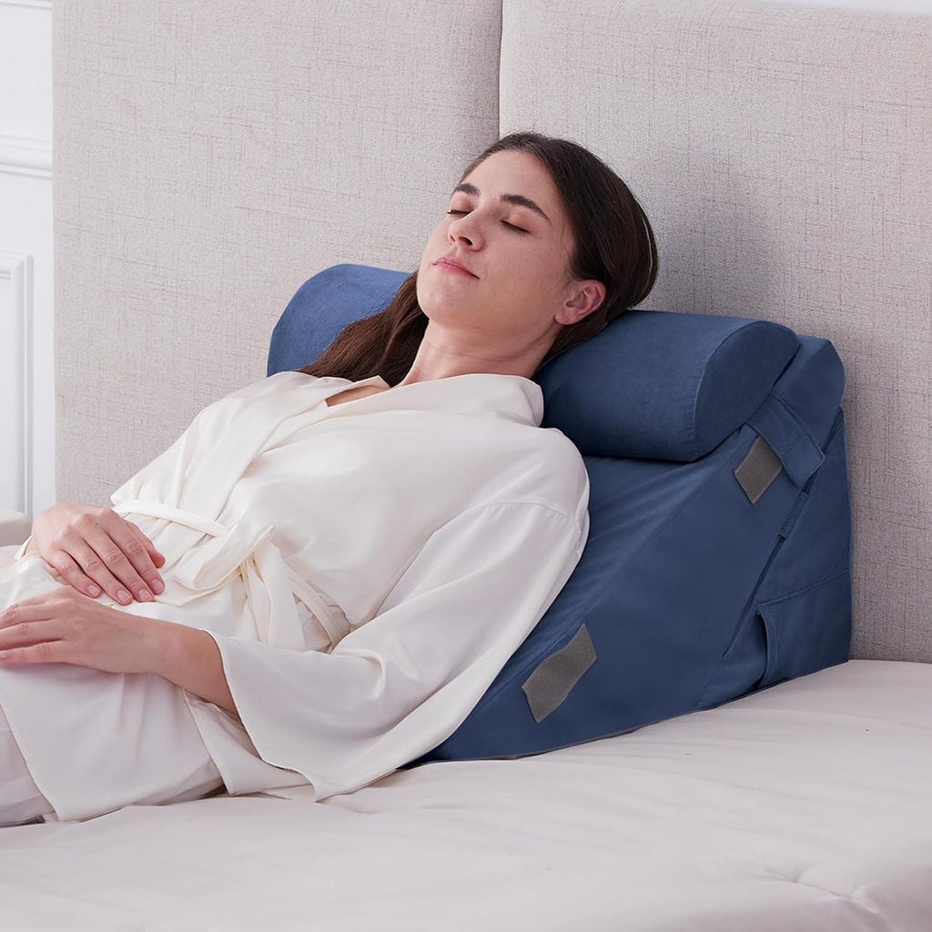 Wedge Pillow Set for After Surgery, 3PCS Adjustable 9&12 Inch Bed Wedge Pillow for Sleeping, Incline Pillow Wedge for - Set of 3